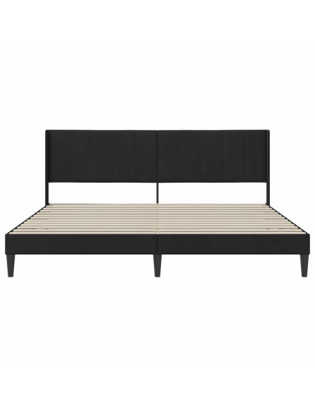 Struttura del letto con testiera Nero 200 x 200 cm Velluto