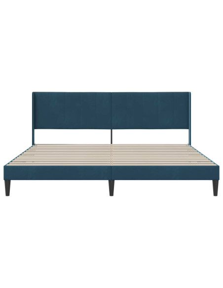 Struttura del letto con testiera Blu 200 x 200 cm Velluto