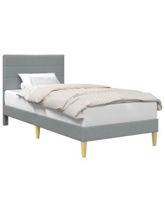 Struttura del letto Grigio chiaro 90 x 190 cm Tessuto 2
