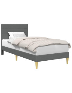 Struttura del letto Grigio scuro 90 x 190 cm Tessuto 2