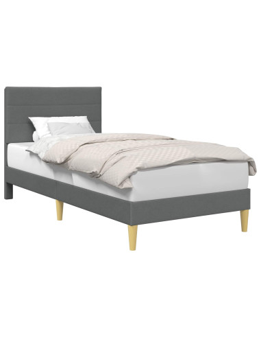 Struttura del letto Grigio scuro 90 x 190 cm Tessuto