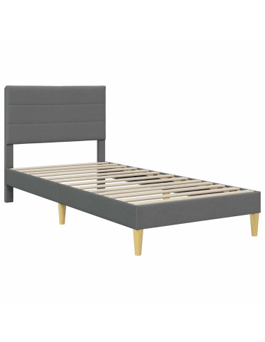 Struttura del letto Grigio scuro 90 x 190 cm Tessuto