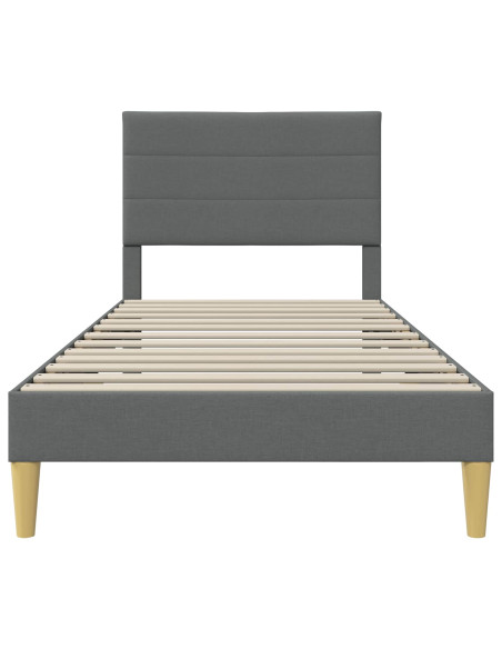 Struttura del letto Grigio scuro 90 x 190 cm Tessuto