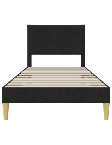 Struttura del letto con testiera Nero 90 x 190 cm Tessuto