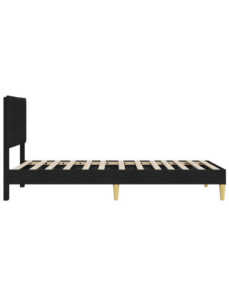 Struttura del letto con testiera Nero 90 x 190 cm Tessuto