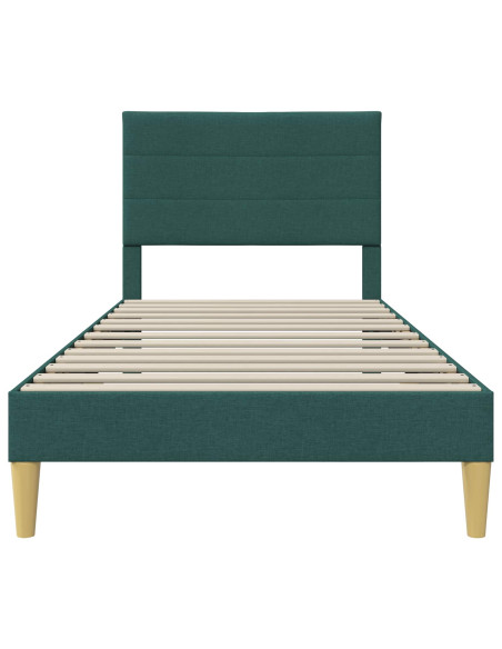 Struttura del letto Verde Scuro 90 x 190 cm Tessuto