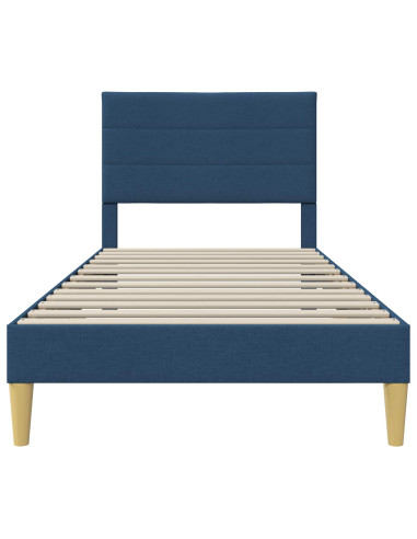 Struttura del letto con testiera Blu 90 x 190 cm Tessuto