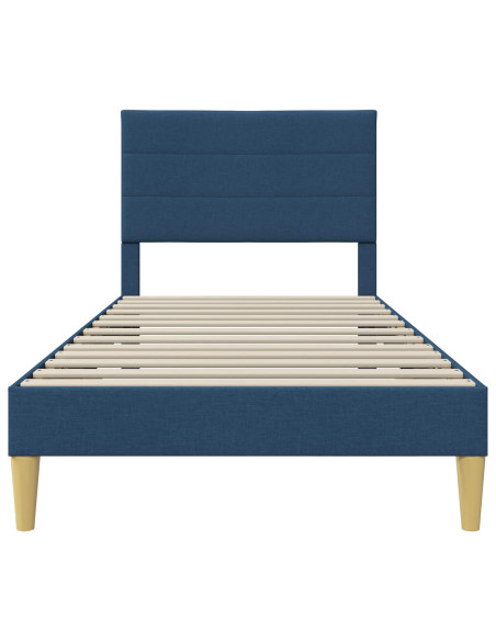 Struttura del letto con testiera Blu 90 x 190 cm Tessuto