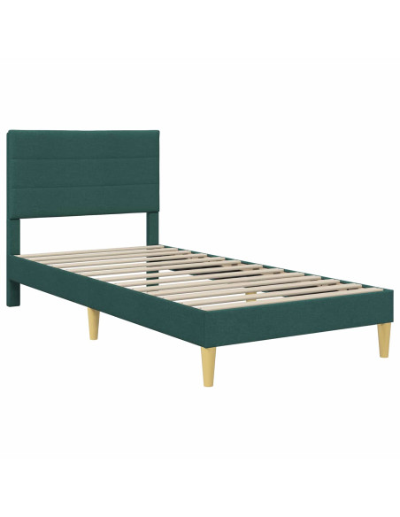Struttura del letto Verde Scuro 100 x 200 cm Tessuto