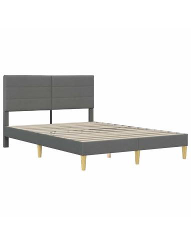 Struttura del letto Grigio scuro 140 x 190 cm Tessuto