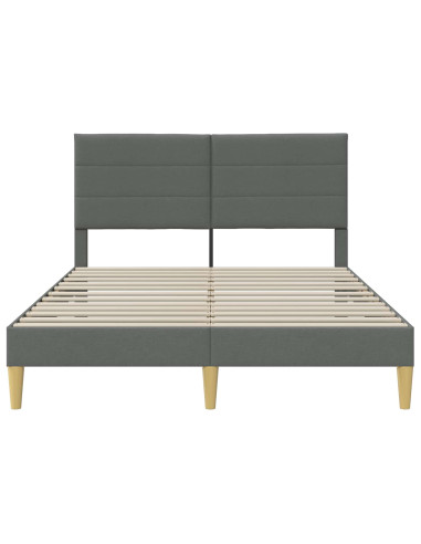 Struttura del letto Grigio scuro 140 x 190 cm Tessuto
