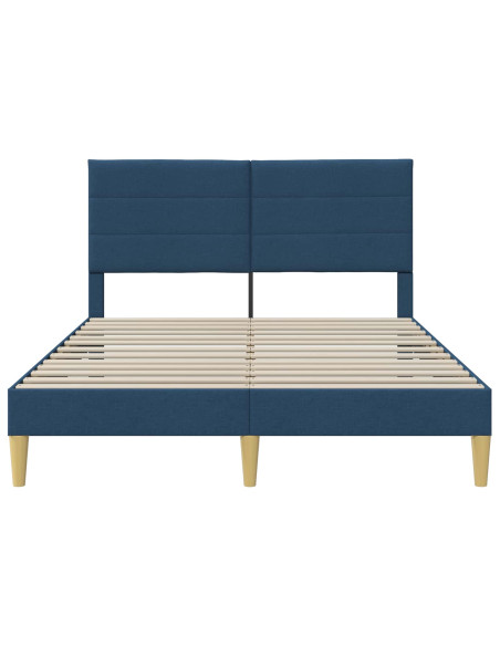 Struttura del letto con testiera Blu 140 x 190 cm Tessuto