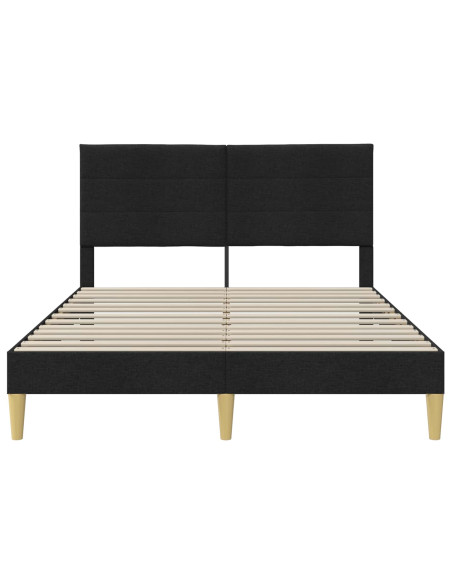 Struttura del letto con testiera Nero 140 x 200 cm Tessuto