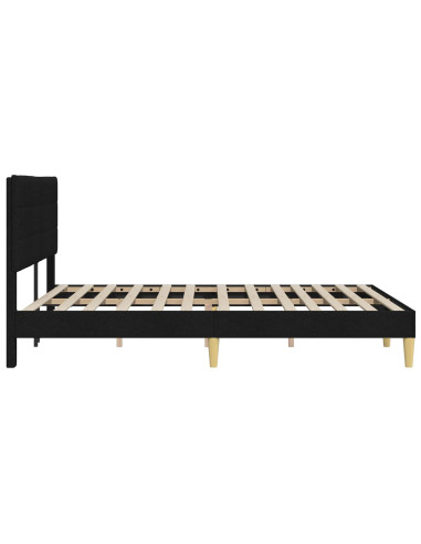 Struttura del letto con testiera Nero 140 x 200 cm Tessuto