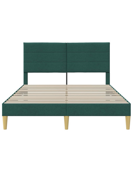 Struttura del letto Verde Scuro 140 x 200 cm Tessuto