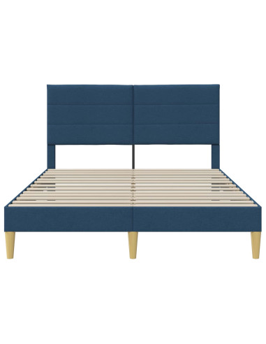 Struttura del letto con testiera Blu 140 x 200 cm Tessuto