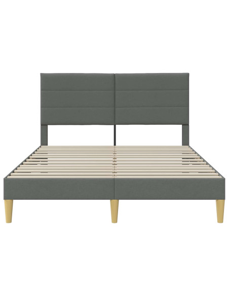 Struttura del letto Grigio scuro 160 x 200 cm Tessuto
