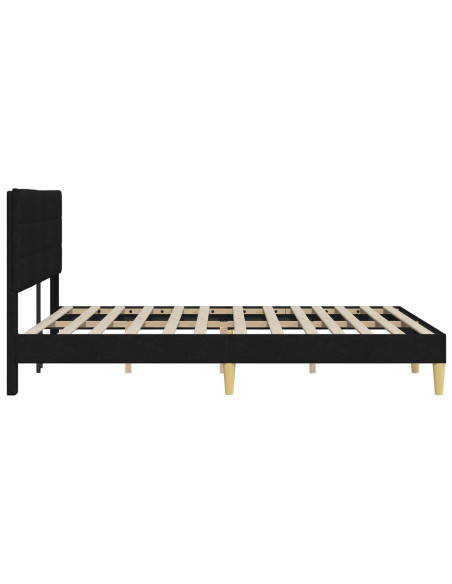 Struttura del letto con testiera Nero 160 x 200 cm Tessuto