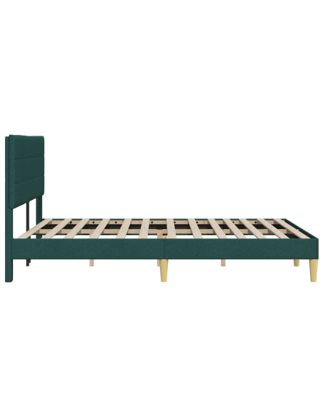 Struttura del letto Verde Scuro 160 x 200 cm Tessuto