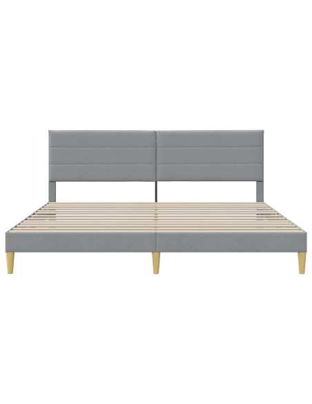 Struttura del letto Grigio chiaro 200 x 200 cm Tessuto