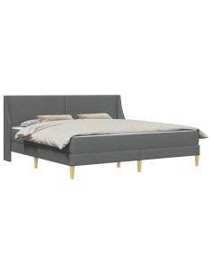 Struttura letto con materasso 2 pcs Grigio scuro Tessuto 2