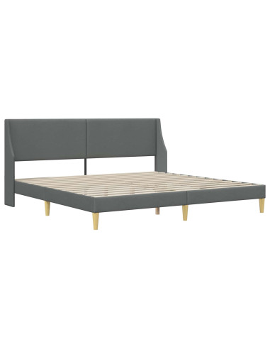 Struttura letto con materasso 2 pcs Grigio scuro Tessuto