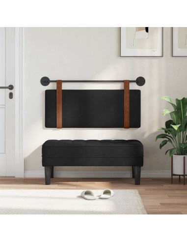Testata appesa Tinta unita Nero 100 x 40 cm Legno multistrato