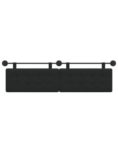 Testata appesa Montaggio a parete Nero 170 x 55 x 5 cm Tessuto