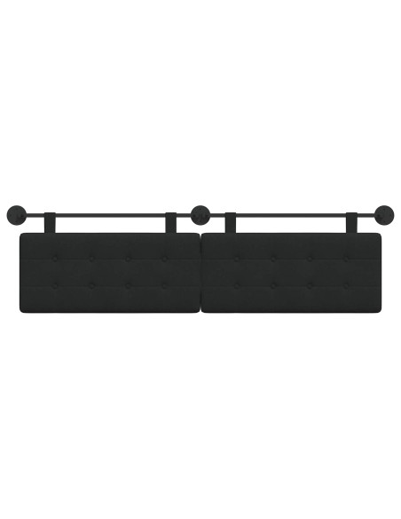 Testata appesa Montaggio a parete Nero 170 x 55 x 5 cm Tessuto
