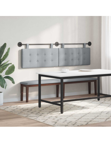 Testata appesa Grigio chiaro 190 x 55 x 5 cm Tessuto
