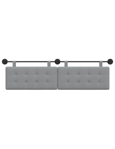 Testata appesa Grigio chiaro 190 x 55 x 5 cm Tessuto