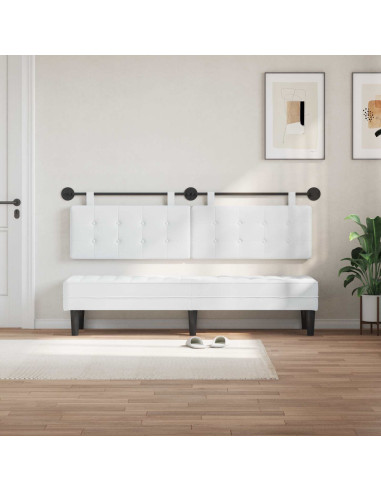 Testata appesa Bianco 190 x 55 x 5 cm Tessuto