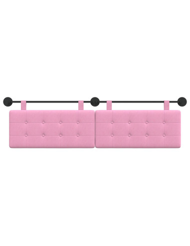 Testata appesa Montaggio a parete Rosa 190 x 55 x 5 cm Tessuto