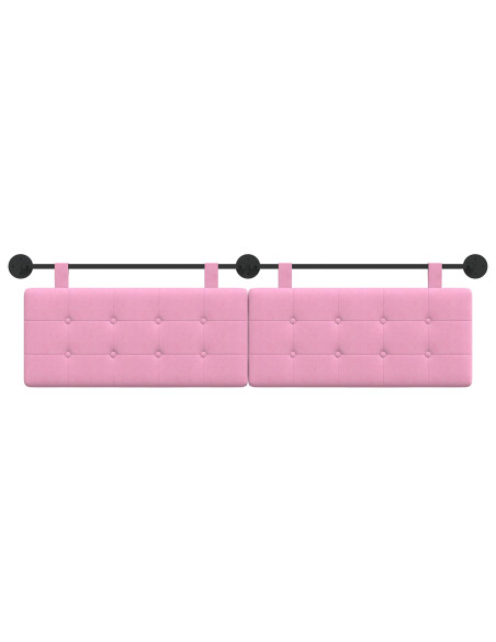 Testata appesa Montaggio a parete Rosa 190 x 55 x 5 cm Tessuto