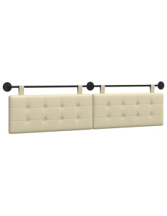 Testata appesa Crema 210 x 55 x 5 cm Pelle Sintetica 2