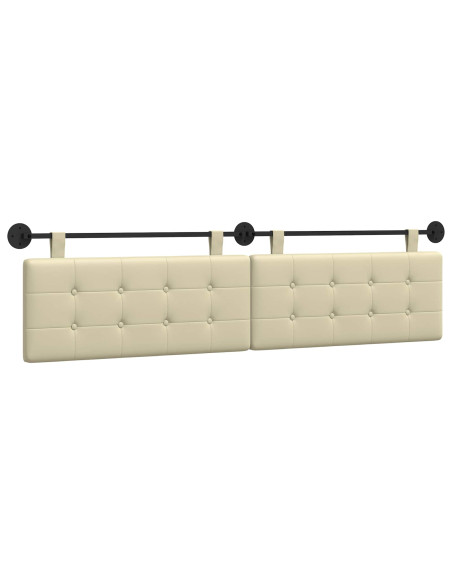 Testata appesa Crema 210 x 55 x 5 cm Pelle Sintetica