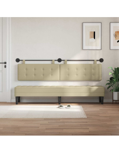 Testata appesa Crema 210 x 55 x 5 cm Pelle Sintetica