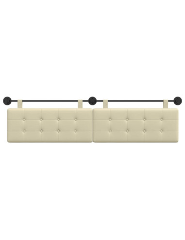 Testata appesa Crema 210 x 55 x 5 cm Pelle Sintetica