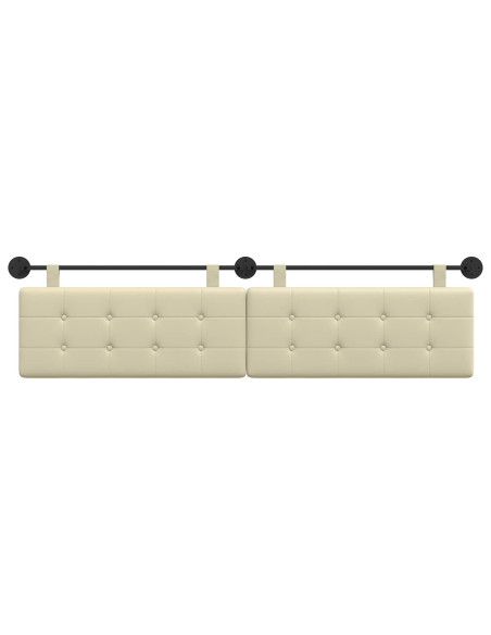 Testata appesa Crema 210 x 55 x 5 cm Pelle Sintetica