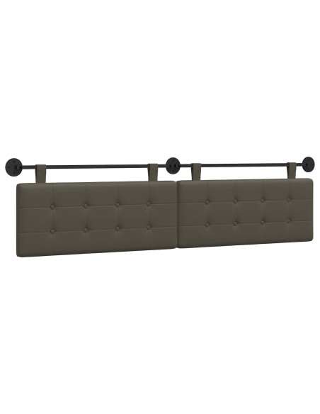 Testata appesa Grigio 210 x 55 x 5 cm Pelle Sintetica