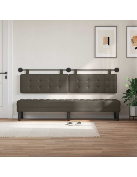Testata appesa Grigio 210 x 55 x 5 cm Pelle Sintetica