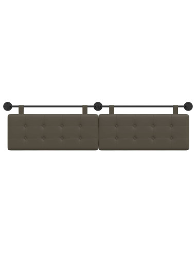 Testata appesa Grigio 210 x 55 x 5 cm Pelle Sintetica