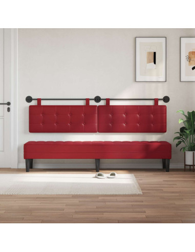 Testata appesa Rosso Vino 210 x 55 x 5 cm Pelle Sintetica