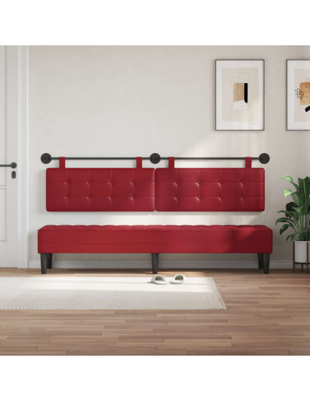 Testata appesa Rosso Vino 210 x 55 x 5 cm Pelle Sintetica