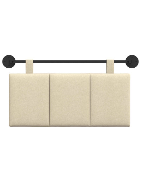 Testata appesa Montaggio a parete Crema 100 x 55 x 5 cm Tessuto