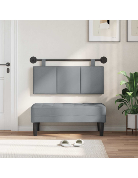 Testata appesa Rigato Grigio chiaro 110 x 55 x 5 cm Tessuto