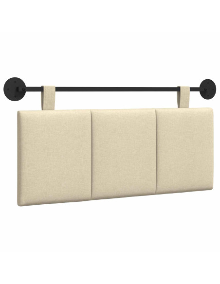 Testata appesa Montaggio a parete Crema 110 x 55 x 5 cm Tessuto