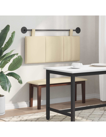 Testata appesa Montaggio a parete Crema 110 x 55 x 5 cm Tessuto