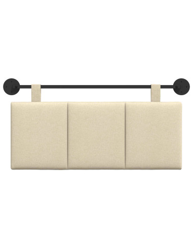 Testata appesa Montaggio a parete Crema 110 x 55 x 5 cm Tessuto