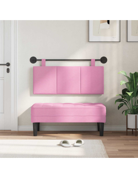 Testata appesa Montaggio a parete Rosa 110 x 55 x 5 cm Tessuto